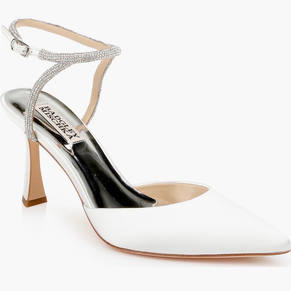 Badgley Mischka Bridal White and Silver Heels
